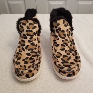 Ocean + Coast Tata Animal Print Booties Women's Size 7.5M Textile Uppers